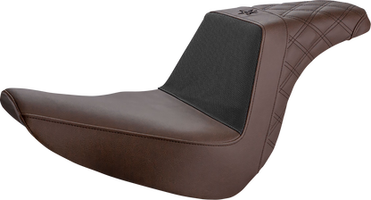 SADDLEMEN Unknown Industries Seat - Front Carbon Fiber/Black Gripper Lumbar/Rear Lattice - FL/FX '18-'23 UN18-29-173BR