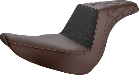 SADDLEMEN Unknown Industries Seat - Front Carbon Fiber/Black Gripper Lumbar/Rear Lattice - FL/FX '18-'23 UN18-29-173BR