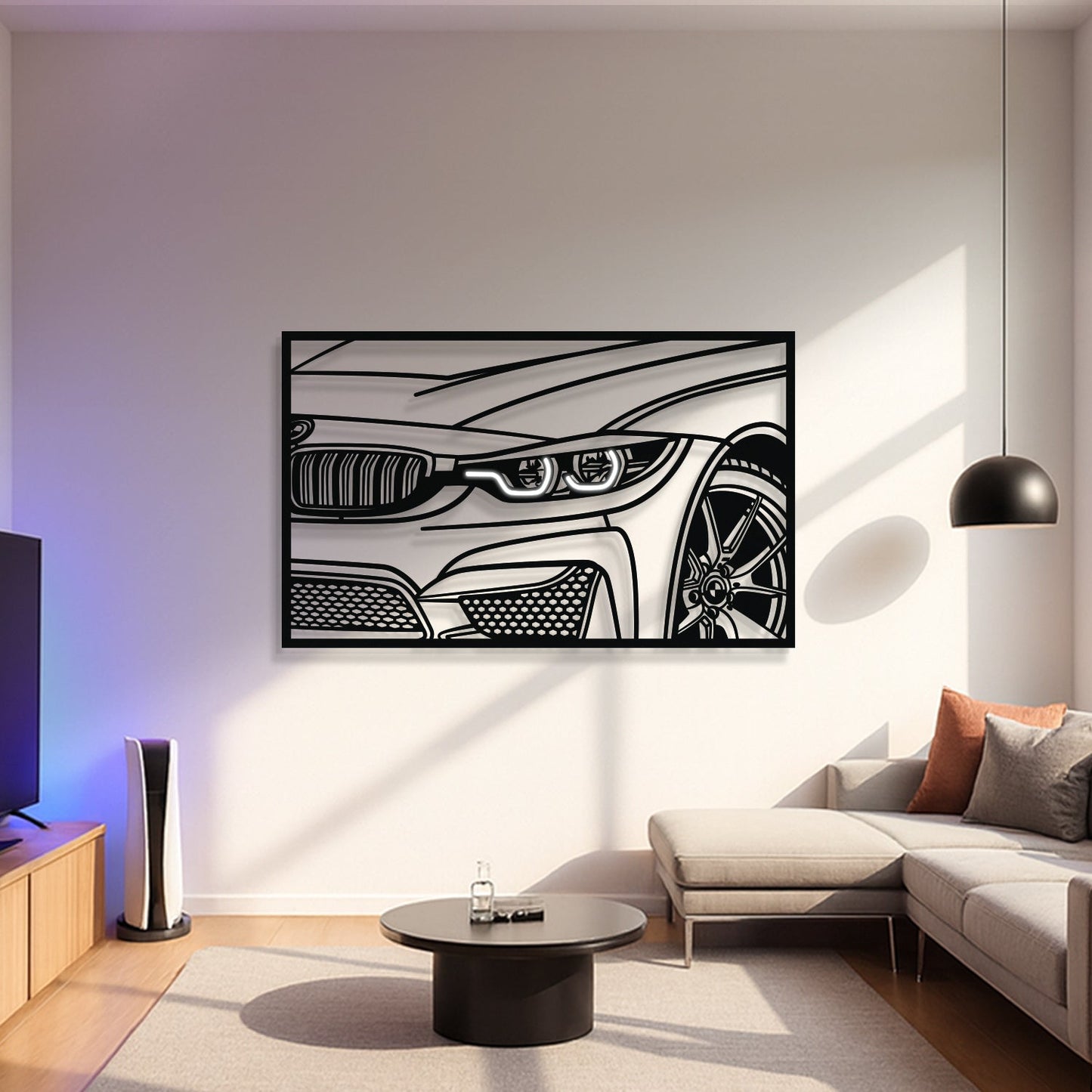F82 M4 Apex Front View Metal Neon Frame Wall Art - MT1478