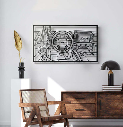 F150 Raptor Driver's Cockpit Metal Frame Wall Art - MT1468