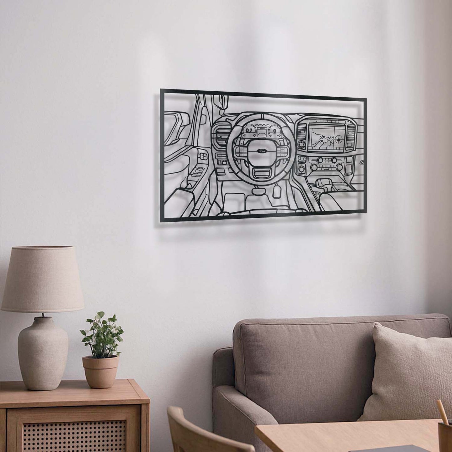 F150 Raptor Driver's Cockpit Metal Frame Wall Art - MT1468