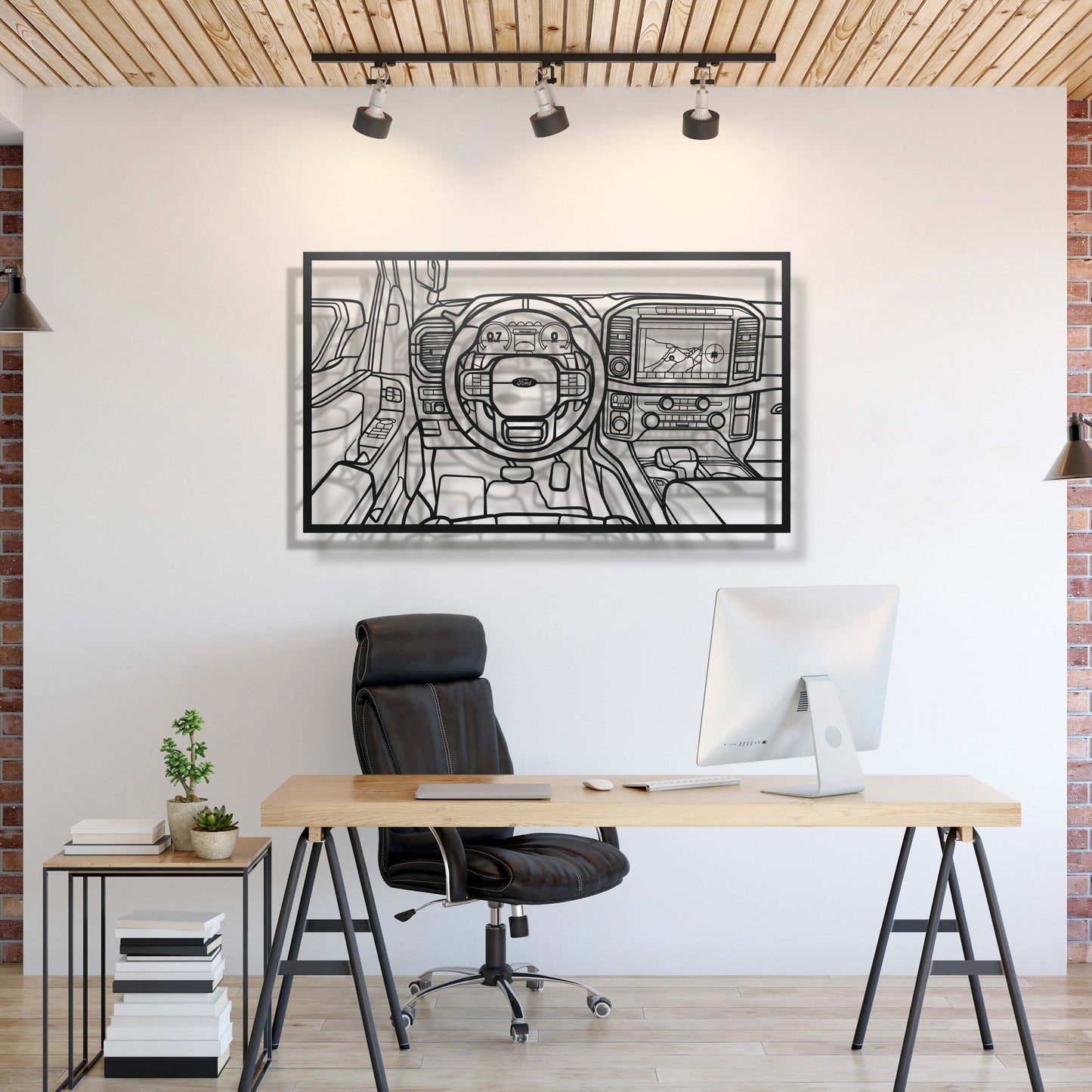 F150 Raptor Driver's Cockpit Metal Frame Wall Art - MT1468
