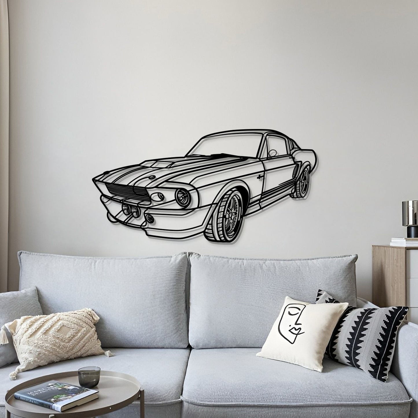1967 Mustang Shelby GT500 Fastback Perspective Metal Car Wall Art - MT1155