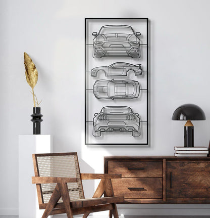 2019 Mustang Shelby GT500 Quad Profile Metal Frame Silhouette - MT1453