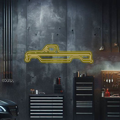 1975 F-150 Metal Neon Car Wall Art - MTN0004