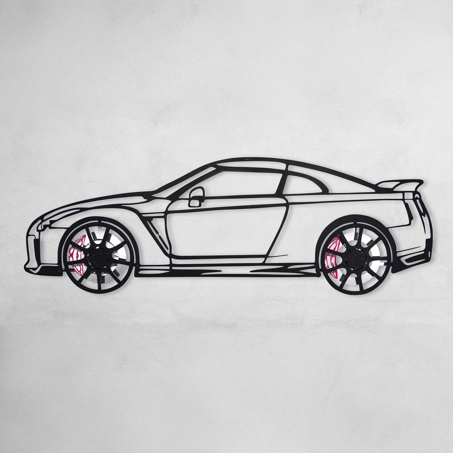 Custom Car Metal Wall Art with Spinning Wheels, Personalized Car Design, Custom Auto Gift for Men, Garage Decor, Your Car Line Art-KAFMEKA048