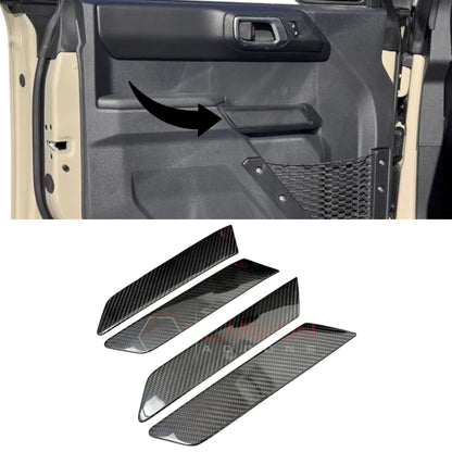 Real Carbon Fiber Interior Door Armrest Handle Trim Covers For 2021+ Ford Bronco