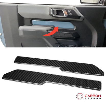 Real Carbon Fiber Interior Door Trim Covers for 2021+ Ford Bronco 2-Door (Glossy or Matte)