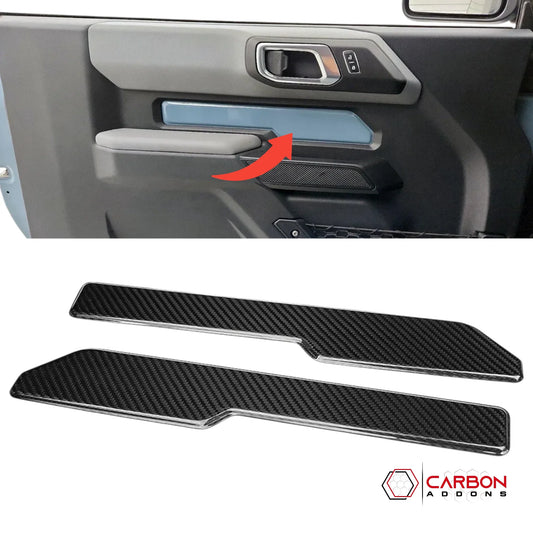 Real Carbon Fiber Interior Door Trim Covers for 2021+ Ford Bronco 2-Door (Glossy or Matte)