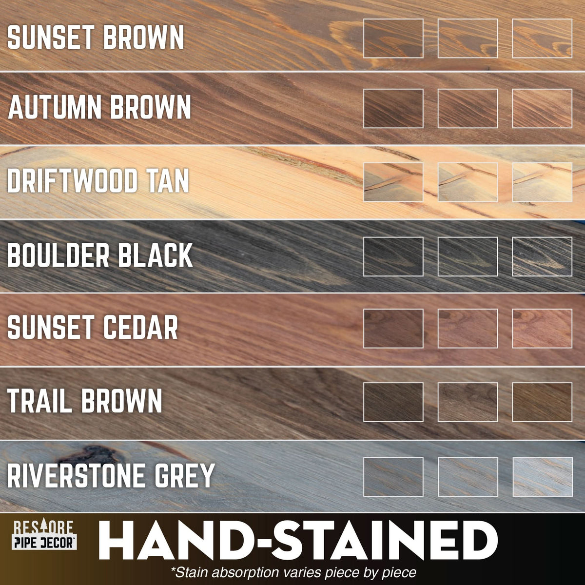 RESTORE Boulder Black 36 in. Shelves with Straight Brackets
