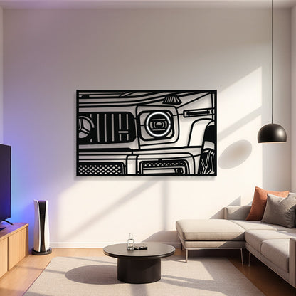 AMG G63 Apex Front View Metal Neon Frame Wall Art - MT1480