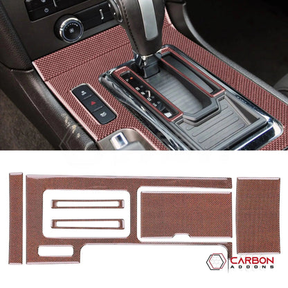 Mustang 2010-2014 Reflective Carbon Fiber Center Console Trim Overlay