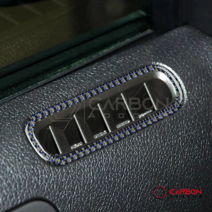 Reflective Carbon Fiber Door AC Vent Trim Overlay For Mustang 2010-2014