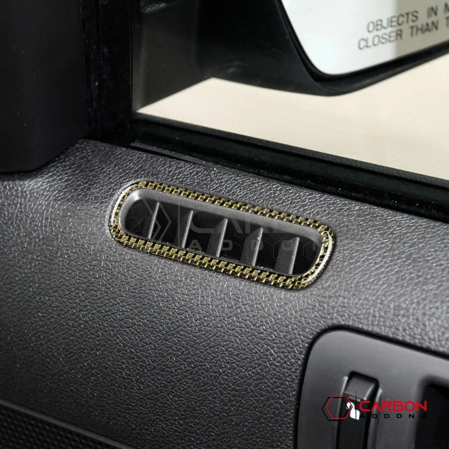 Mustang 2010-2014 Reflective Carbon Fiber Door AC Vent Trim Overlay