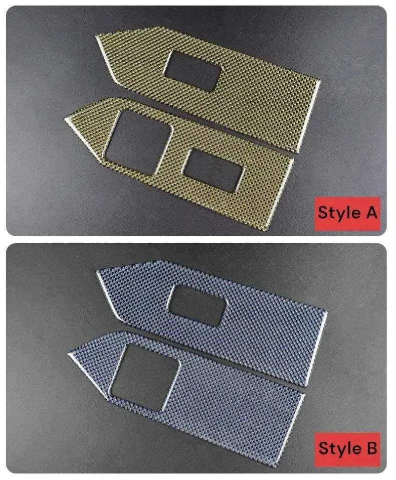 Reflective Carbon Fiber Window Switch Trim Overlay For Mustang 2010-2014
