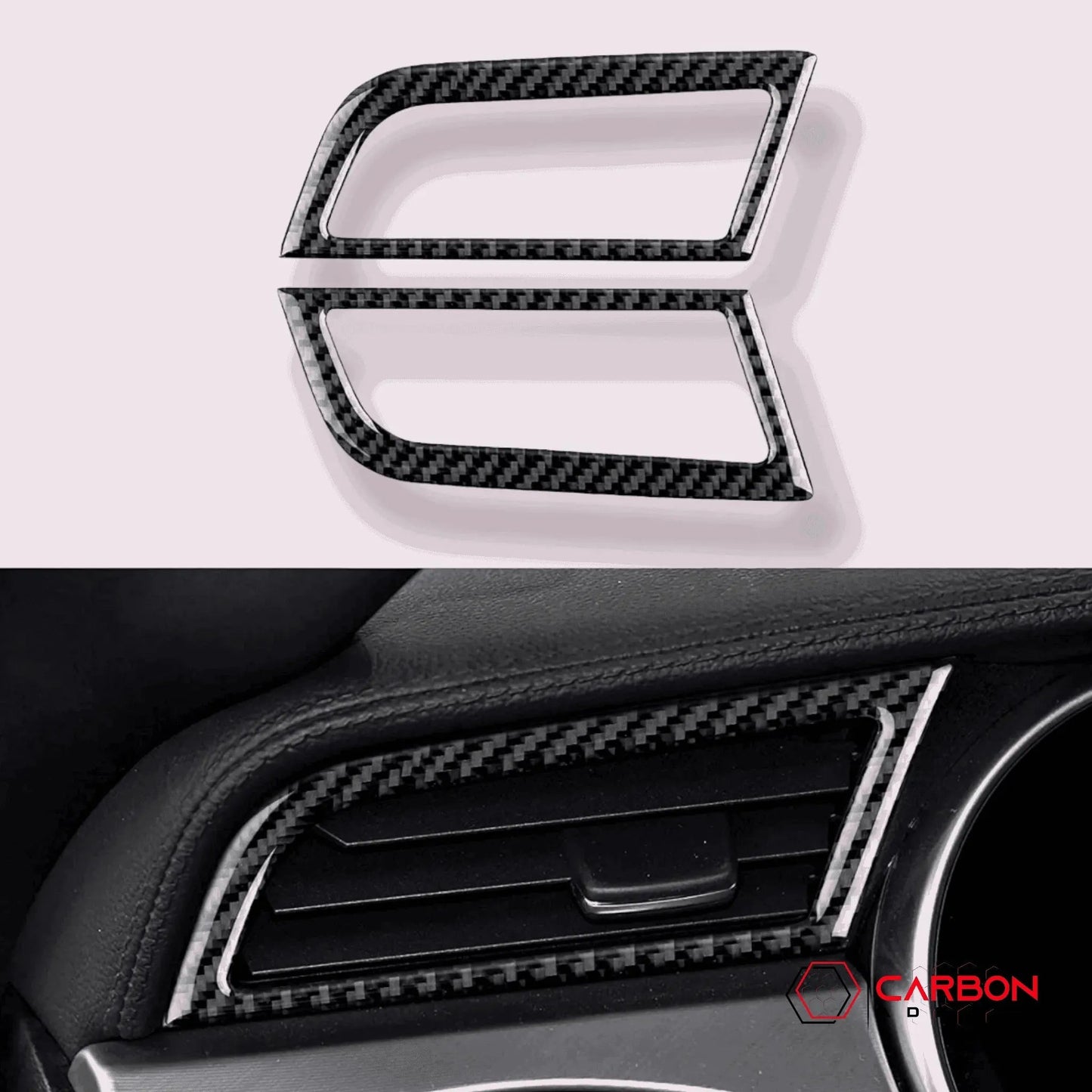 Mustang 2015-2023 Carbon Fiber AC Outlet Trim Overlays