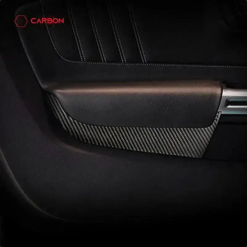 Carbon Fiber Front Door Panel Trim Overlay for 2015–2023 Ford Mustang
