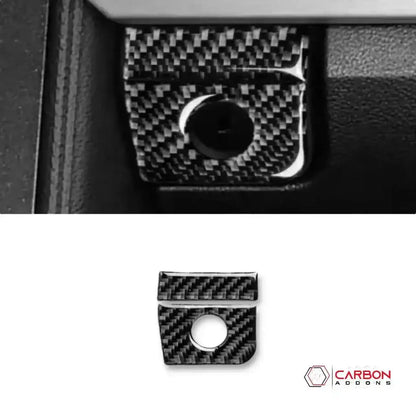 Carbon Fiber Glove Box Keyhole Trim Overlay for 2015–2023 Ford Mustang