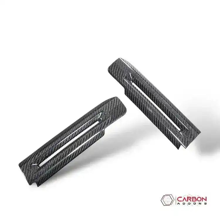 Carbon Fiber interior door chrome trim delete cover for Mustang 2015-2023