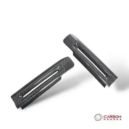 Carbon Fiber interior door chrome trim delete cover for Mustang 2015-2023