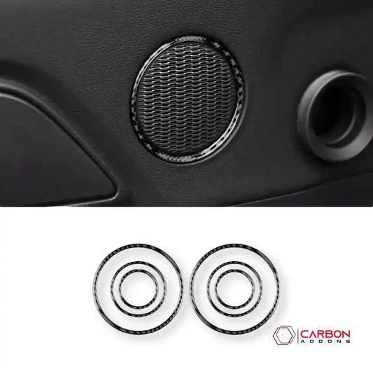 Carbon Fiber Speaker Outer Trim Overlay for 2015–2023 Ford Mustang