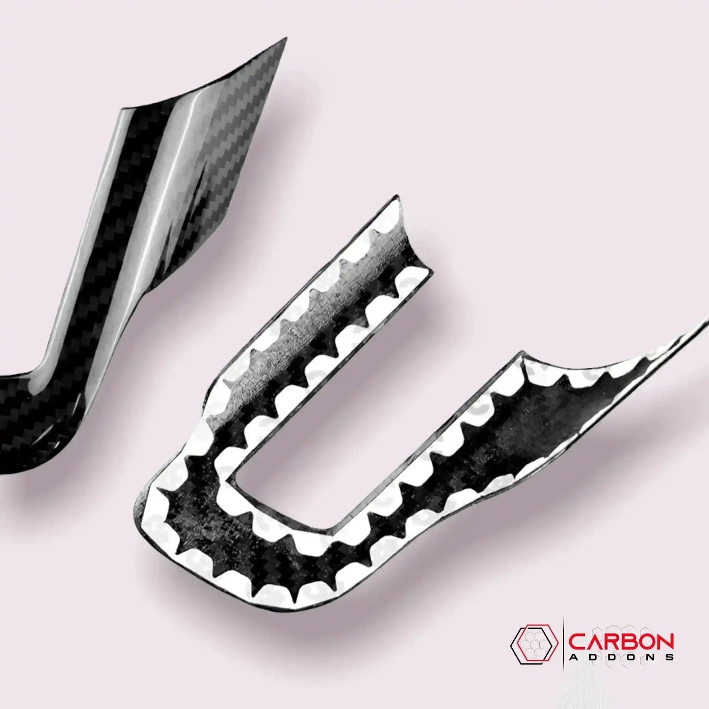Carbon Fiber Steering Wheel Chrome Delete Cover for Mustang 2015-2023