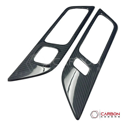 Hard Carbon Fiber Interior Door Handle Trim Covers for 2015–2023 Ford Mustang