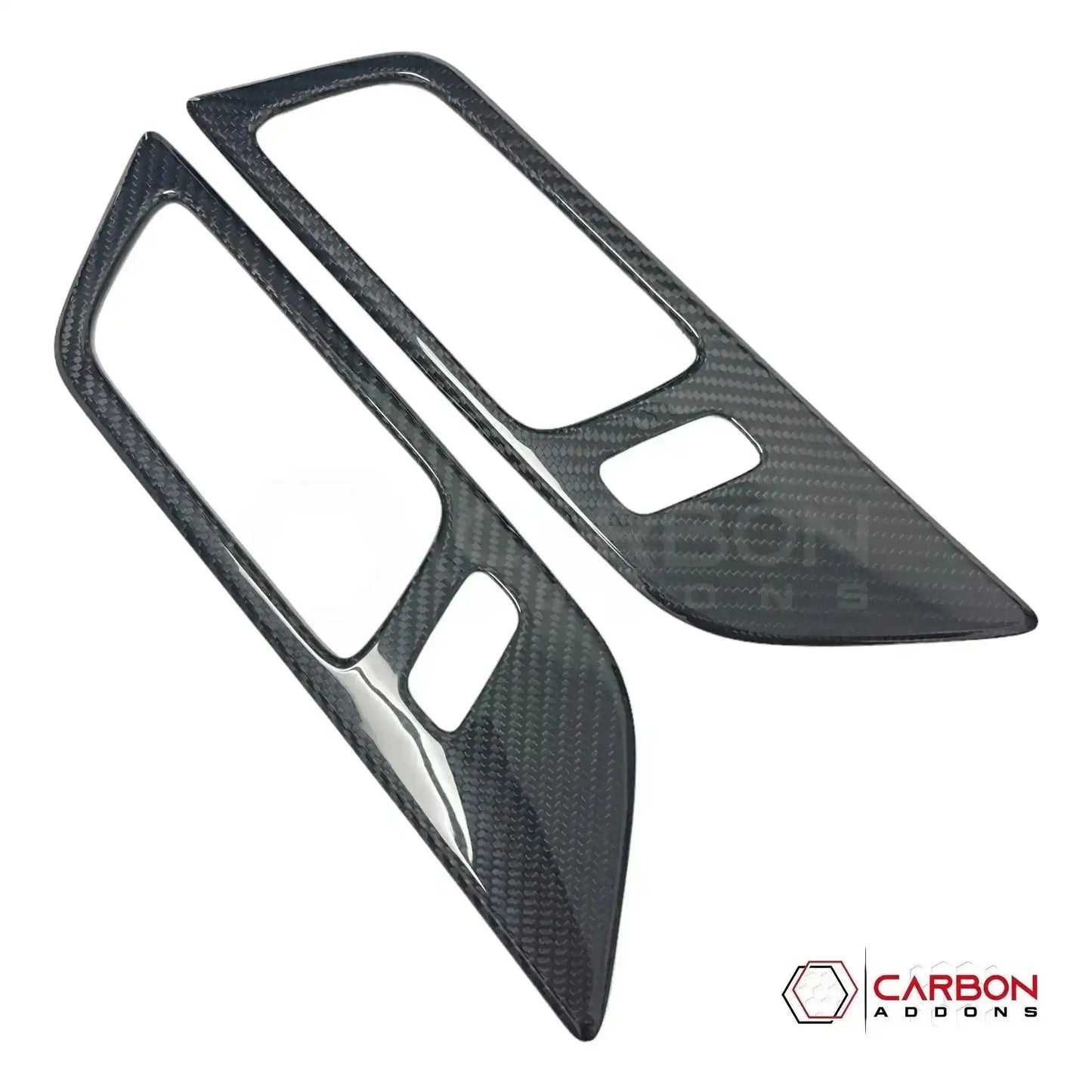 Hard Carbon Fiber Interior Door Handle Trim Covers for 2015–2023 Ford Mustang