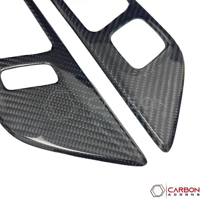 Hard Carbon Fiber Interior Door Handle Trim Covers for 2015–2023 Ford Mustang