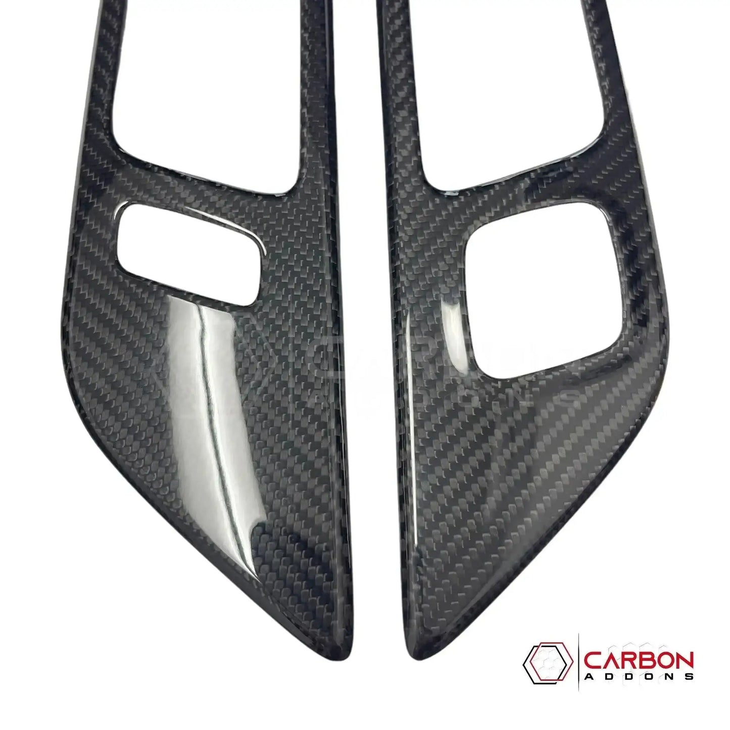 Hard Carbon Fiber Interior Door Handle Trim Covers for 2015–2023 Ford Mustang