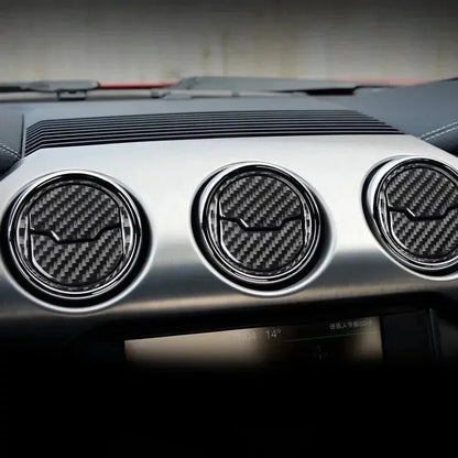 Real Carbon Fiber AC Air Vent Overlay for Mustang 2015-2023