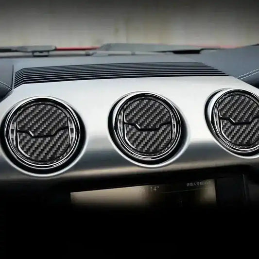 Real Carbon Fiber AC Air Vent Overlay for Mustang 2015-2023