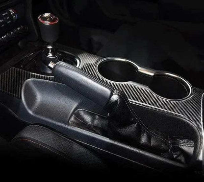Real Carbon Fiber Center Console & Gear Shift Bezel Trim Overlay for Mustang 2015-2023