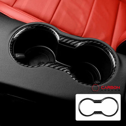 Mustang 2015-2023 Real Carbon Fiber Cup Holder Trim Cover