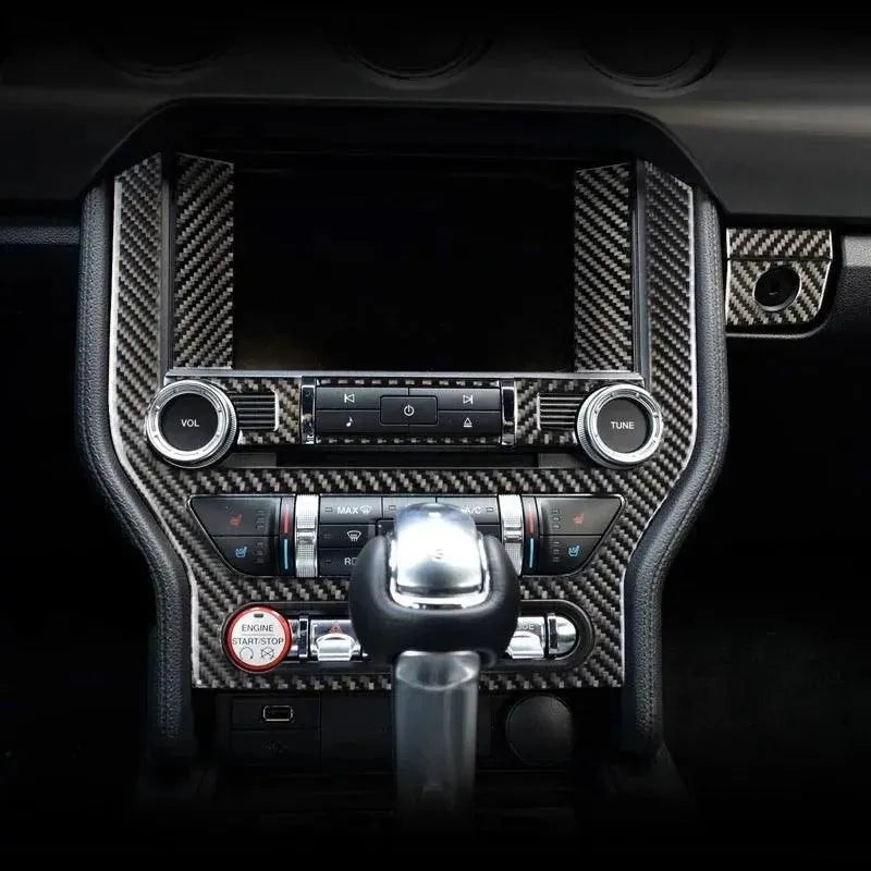 Mustang 2015-2023 Real Carbon Fiber Infotainment Radio Overlay