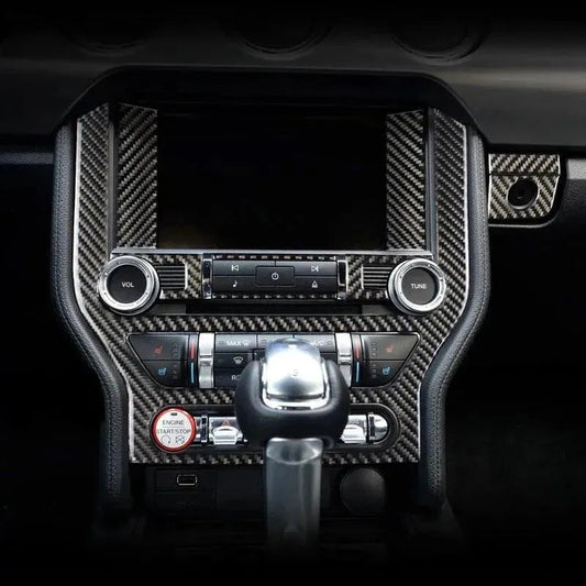 Mustang 2015-2023 Real Carbon Fiber Infotainment Radio Overlay