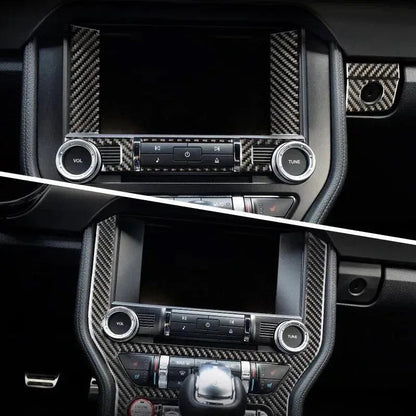 Mustang 2015-2023 Real Carbon Fiber Infotainment Radio Overlay