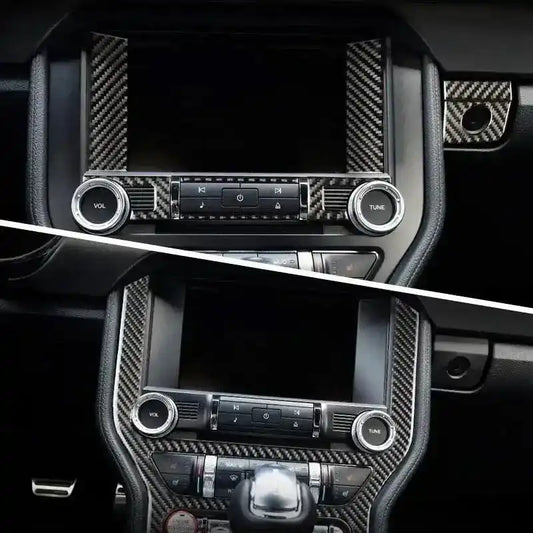 Real Carbon Fiber Infotainment Radio Overlay for Mustang 2015-2023