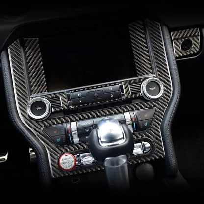 Mustang 2015-2023 Real Carbon Fiber Infotainment Radio Overlay