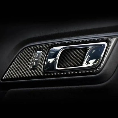 Real Carbon Fiber Interior Door Handle Overlay for Mustang 2015-2023