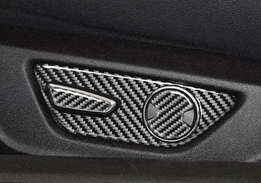 Real Carbon Fiber Seat Adjuster Button Trim Overlay for Mustang 2015-2023