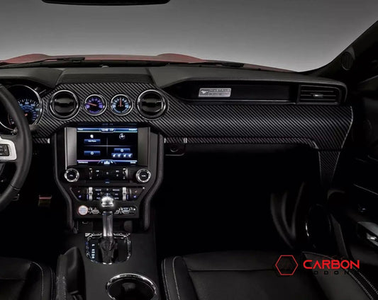 Mustang 2015-2023 Real Carbon Fiber Whole Front Dash Overlay