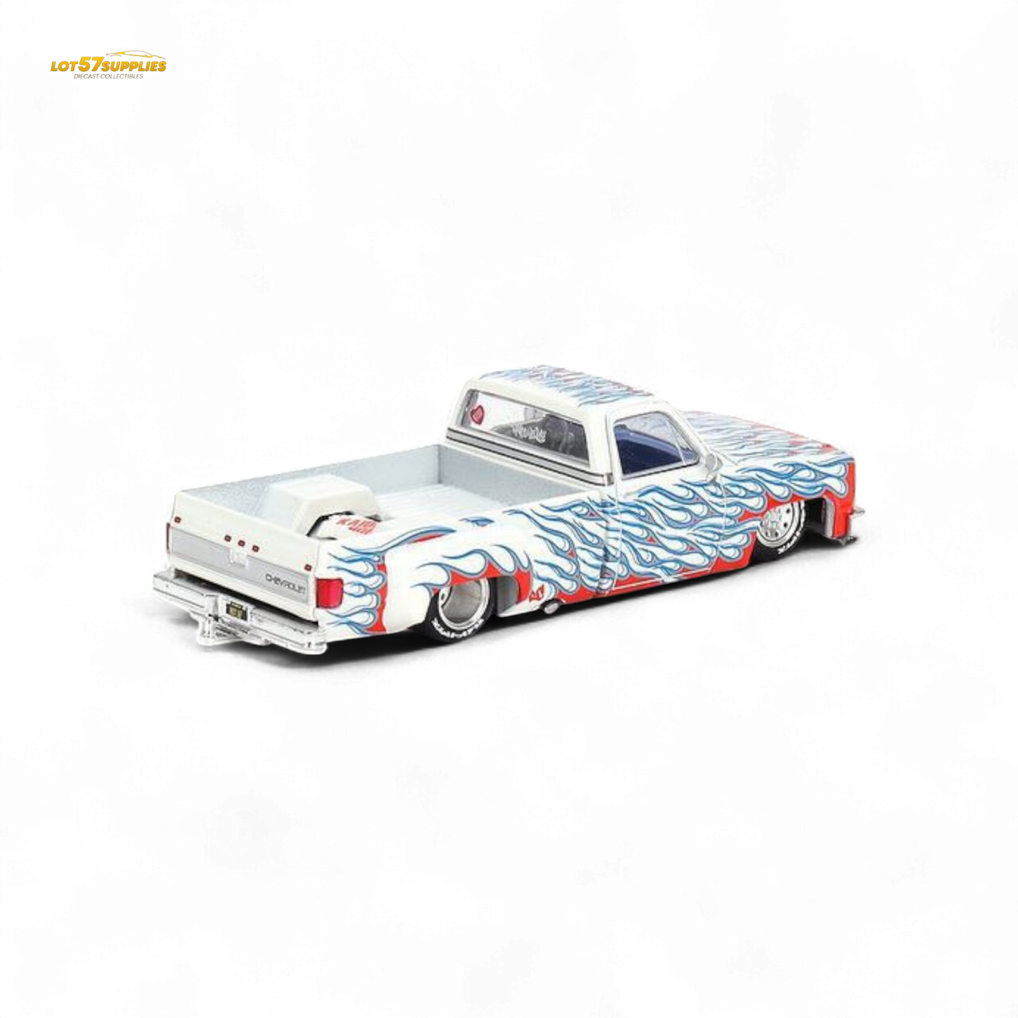 Mini GT x Kaido House Chevrolet Silverado DUALLY on Fire V2 1:64 KHMG157