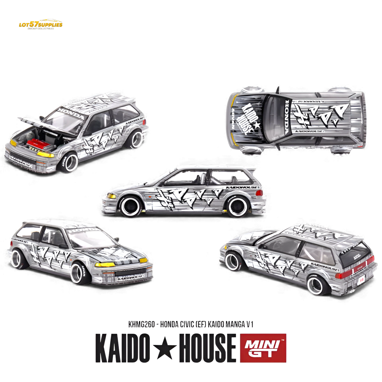 (Pre-Order) Mini GT x Kaido House Honda Civic (EF) Kaido Manga V1 1:64