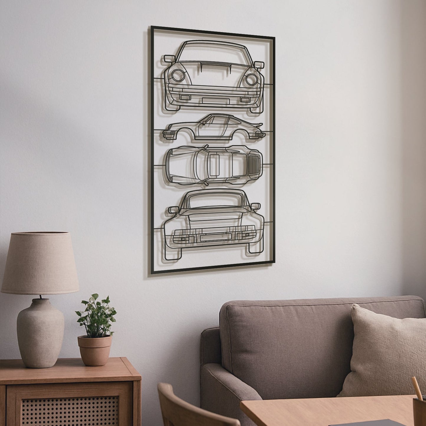 1975 911 Turbo (930) Quad Profile Metal Frame Silhouette - MT1457