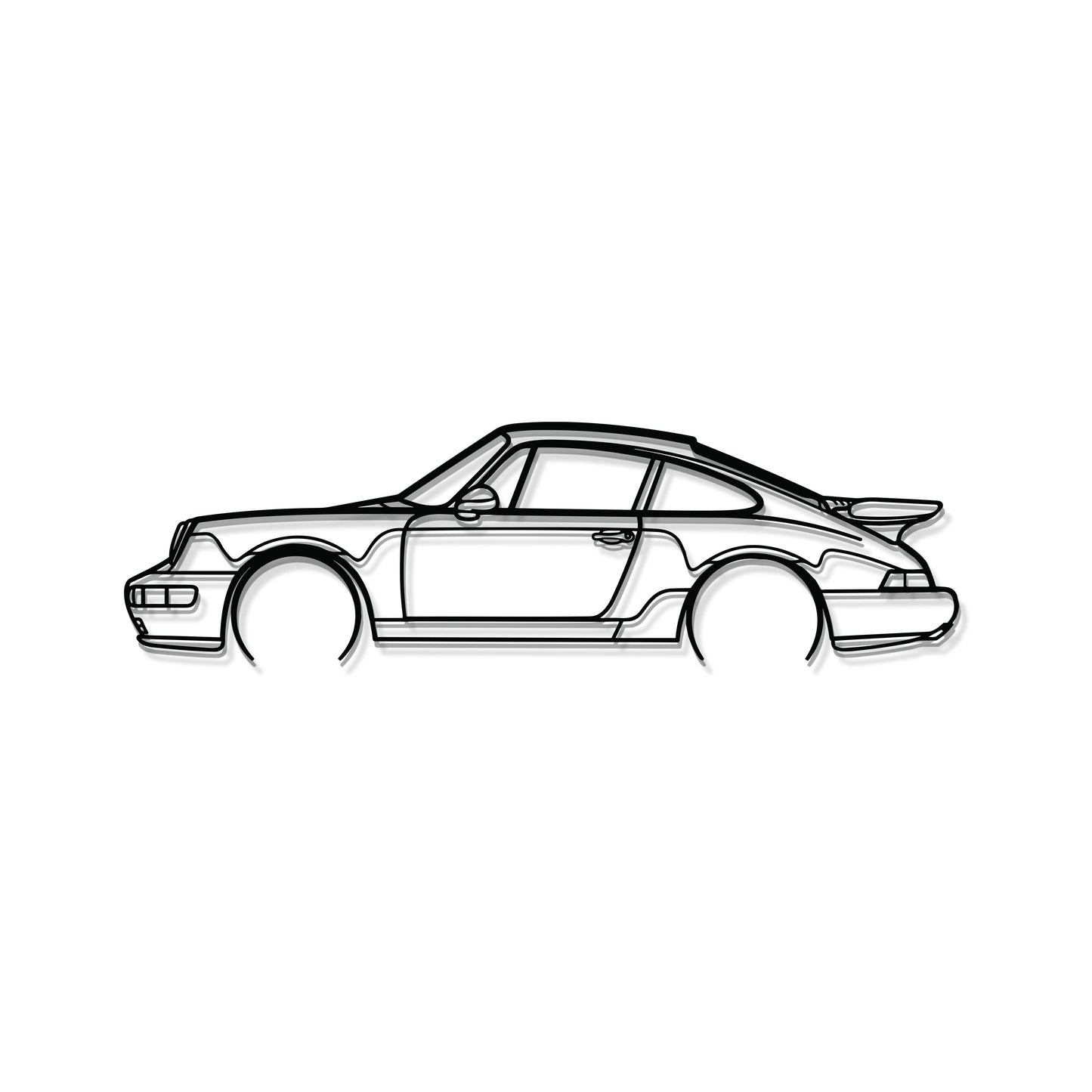 911 Turbo Model 964 Detailed Metal Car Wall Art - MT0873