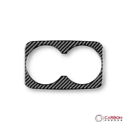 Real Carbon Fiber Cup Holder Trim Overlay for 2011-2020 Dodge Durango