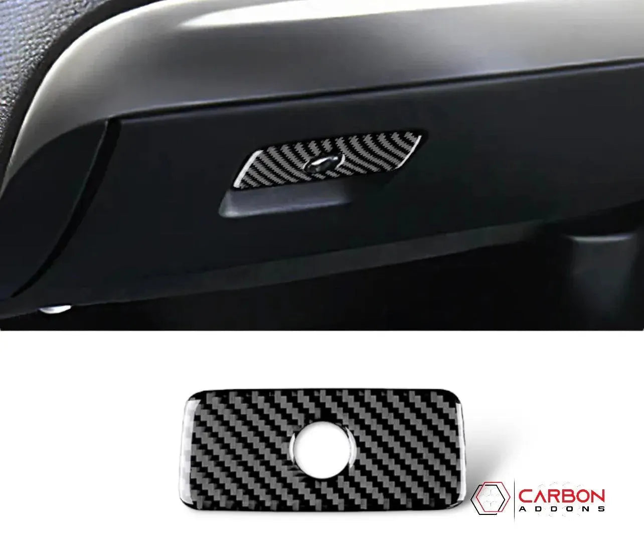 Real Carbon Fiber Glove Box Handle Overlay for 2011+ Dodge Durango