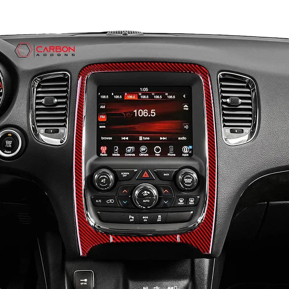 Real Carbon Fiber Infotainment Radio Screen Trim Overlay for 2011-2020 Dodge Durango