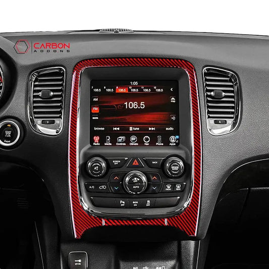 Real Carbon Fiber Infotainment Radio Screen Trim Overlay for 2011-2020 Dodge Durango
